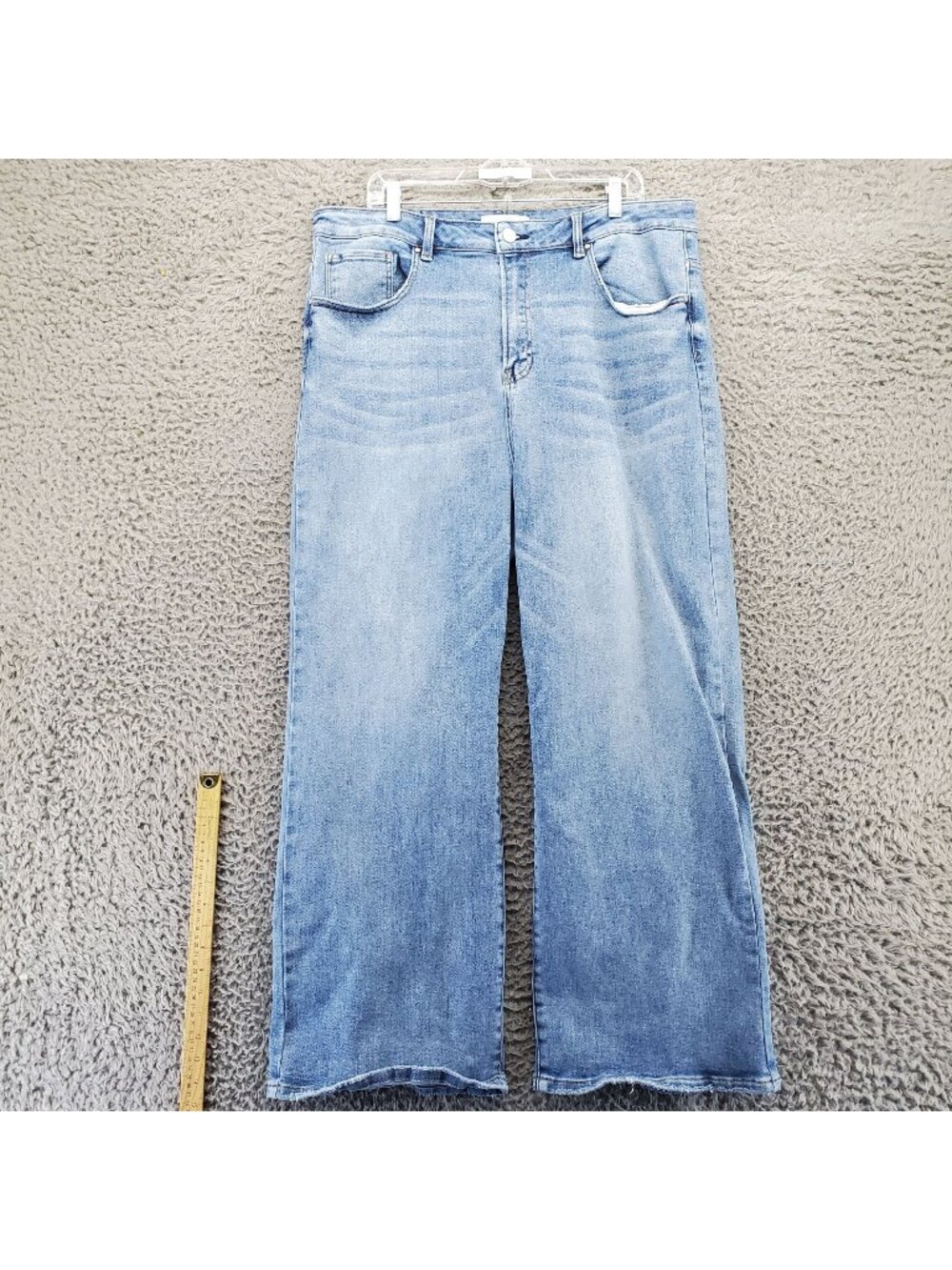 Risen Jeans Womens Jeans 3XL Blue Wide Leg Stretch Denim Casual High Waist